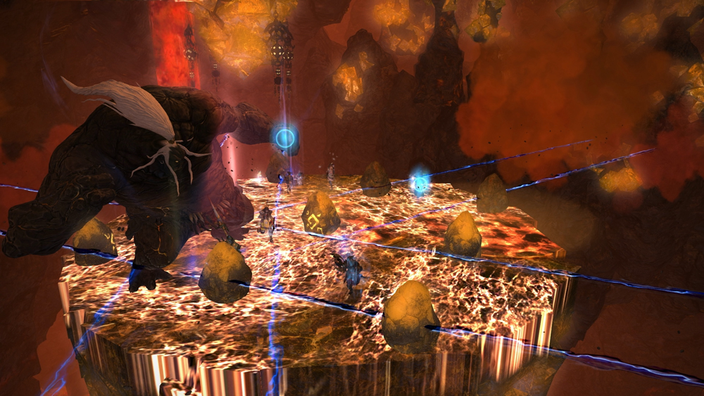 Titan unleashes Bomb Boulders and Landslides in Final Fantasy XIV: A Realm Reborn (2013), Square Enix