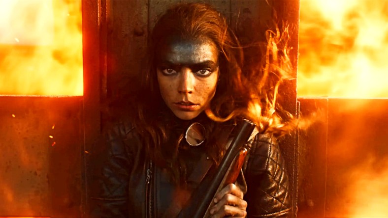 Furiosa (Anya Taylor-Joy) takes cover in Furiosa: A Mad Max Saga (2024), Warner Bros. Pictures