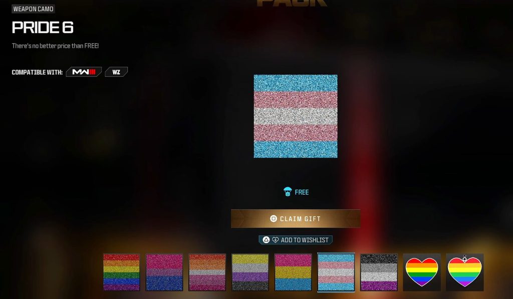 The contents of the Pride 2024 cosmetic bundle in Call of Duty: Modern Warfare III (2023), Activision Blizzard