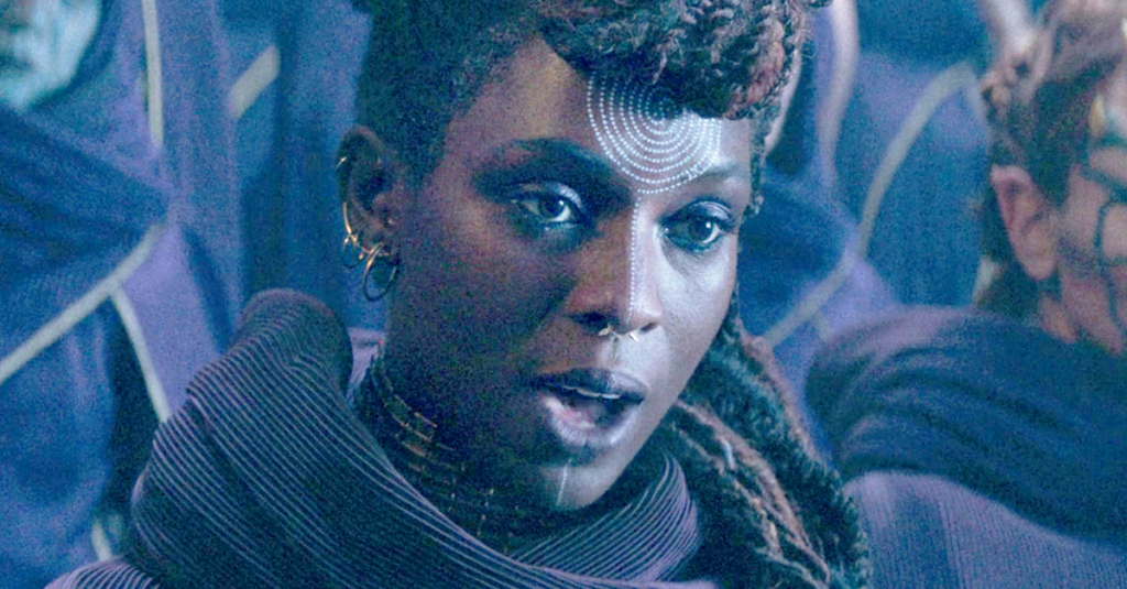 Aniseya (Jodie Turner-Smith) is wary of letting her daughters train with the Jedi in The Acolyte Season 1 Episode 3 "Destiny" (2024), Disney