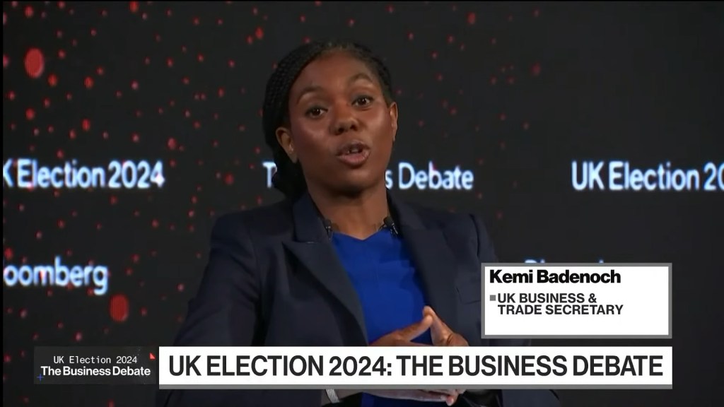 Kemi Badenboch represents the Tories at the 2024 Election Business Debate