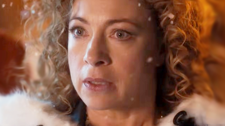 River Song (Alex Kingston) makes the acquaintance of The Doctor (Peter Capaldi) in Doctor Who Christmas Special 2015 "The Husbands of River Song" (2015), BBC