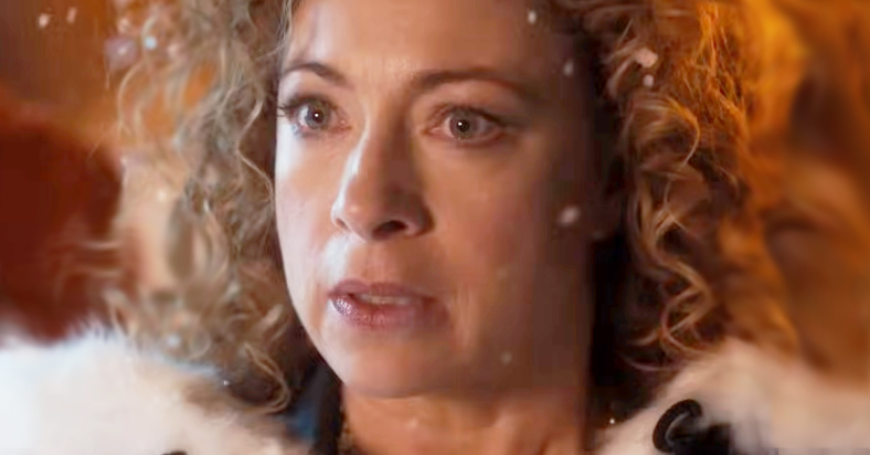River Song (Alex Kingston) makes the acquaintance of The Doctor (Peter Capaldi) in Doctor Who Christmas Special 2015 "The Husbands of River Song" (2015), BBC