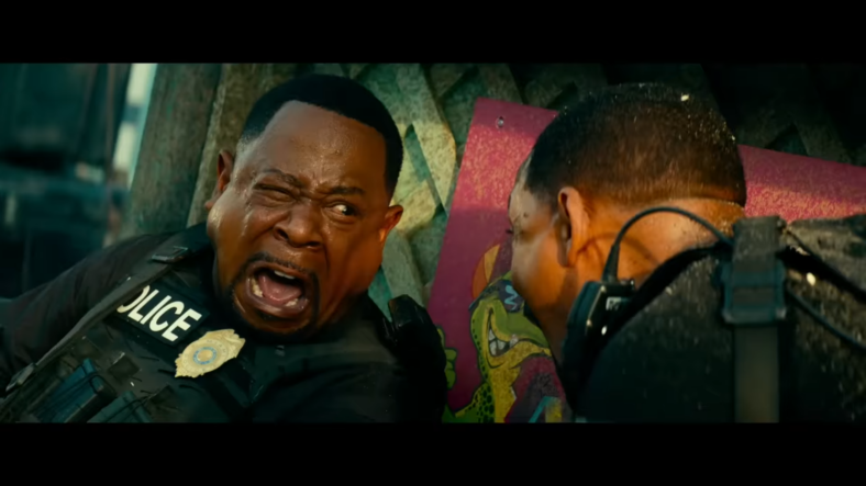 Martin Lawrence as Detective Lieutenant Marcus Miles Burnett and Will Smith as Detective Lieutenant Michael Eugene "Mike" Lowrey in Bad Boys: Ride or Die (2024), Columbia Pictures