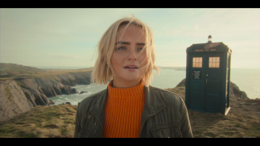 Ruby (Millie Gibson) returns to meet herself in the present day in Doctor Who Series 14 Episode 4 "73 Yards" (2024), BBC