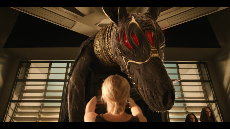 Ruby (Millie Gibson) tricks Sutkeh (Gabriel Woolf) into believing she will hand over the identity of her birth parents in Doctor Who Series 14 Episode 8 “Empire of Death” (2024), BBC