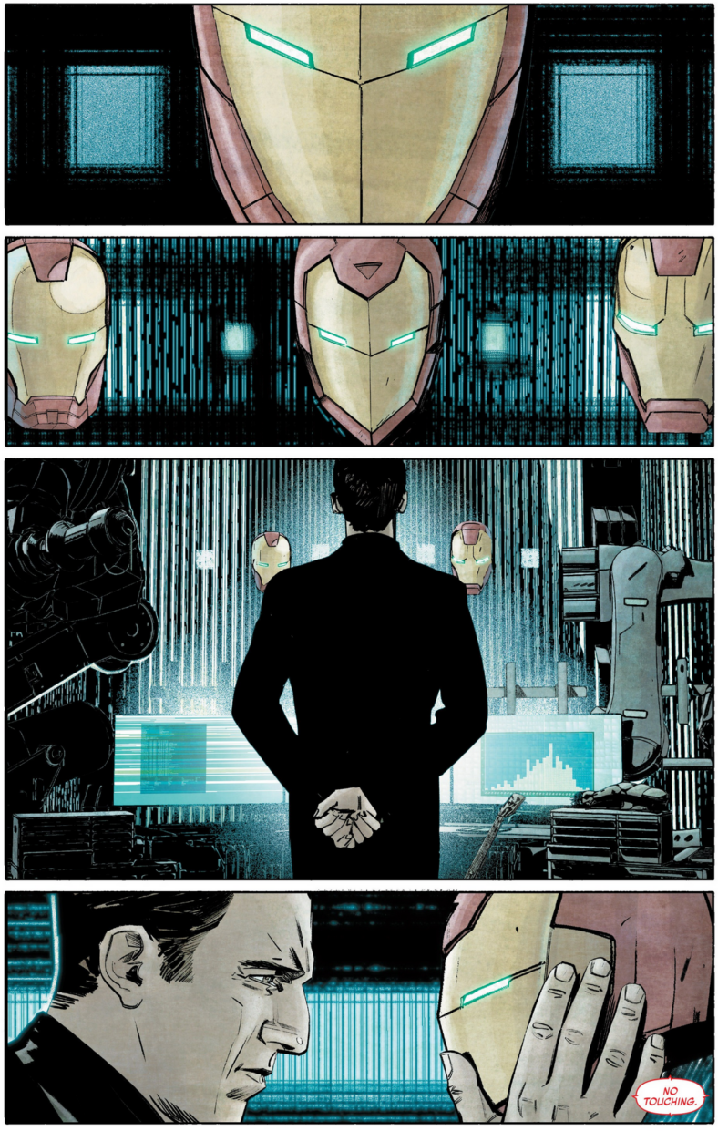 Victor von Doom looks to take on a new set of armor in Infamous Iron Man Vol. 1 #1 (2017), Marvel Comics. Words by Brian Michael Bendis, art by Alex Maleev, Matt Hollingsworth, and Clayton Cowles.