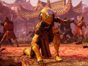 Cyrax (Enuka Okuma) performs a super-hero landing in Mortal Kombat 1 (2023), Warner Bros. Games