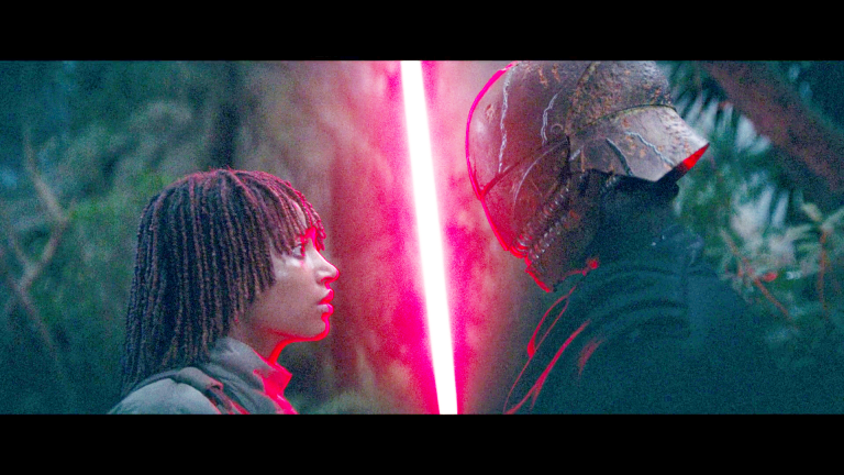 Mae (Amandla Stenberg) comes face-to-face with one of the universe's first Sith in The Acolyte (2024), Disney