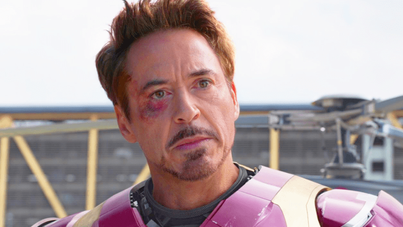 Tony Stark (Robert Downey Jr.) realizes he's going to need some help from a certain web-slinger in Captain America: Civil War (2016), Marvel Studios