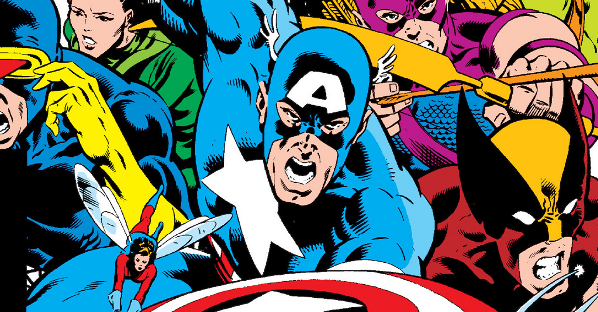 Captain America leads the charge on Michael Zeck and John Beatty's cover to Marvel Super Heroes Secret Wars Vol 1 #1 "The War Begins" (1984), Marvel Comics