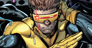 Cyclops leads the titular team into battle in X-Men Vol. 7 #1 "Fire-Baptized Species" (2024), Marvel Comics. Words by Jed MacKay, art by Ryan Stegman, JP Mayer, Marte Gracia, and Clayton Cowles.