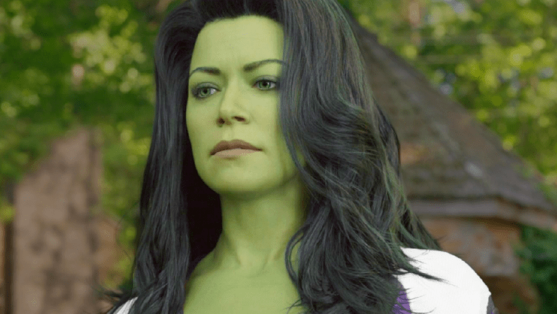 Jen (Tatiana Maslany) watches as K.E.V.I.N. makes good on his promises in She-Hulk: Attorney at Law Season 1 Episode 9 "Whose Show Is This?" (2022), Marvel Entertainment