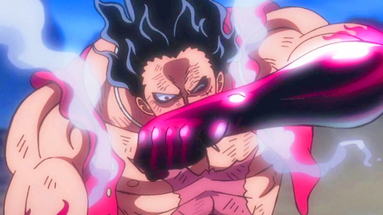 Luffy (Mayumi Tanaka) finds himself running out of steam in One Piece Episode 1069 "There is Only One Winner - Luffy vs. Kaidou" (2023), Toei Animation