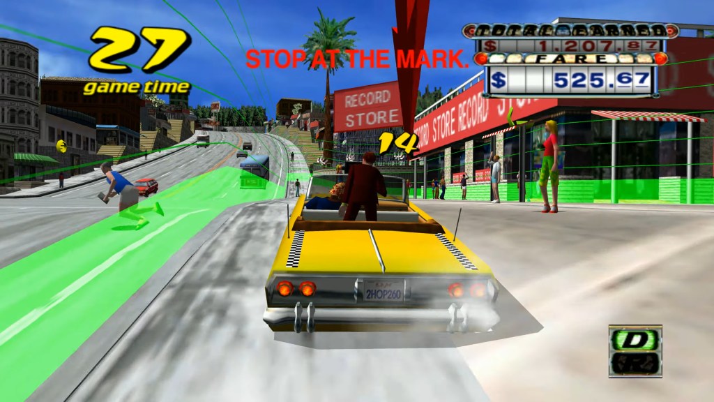 Axel drops off a fare in Crazy Taxi (1999), Sega