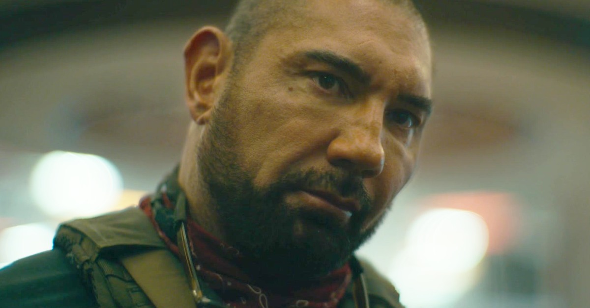 Scott (Dave Bautista) sees what the army has planned for Las Vegas in Army of the Dead (2021), Netflix