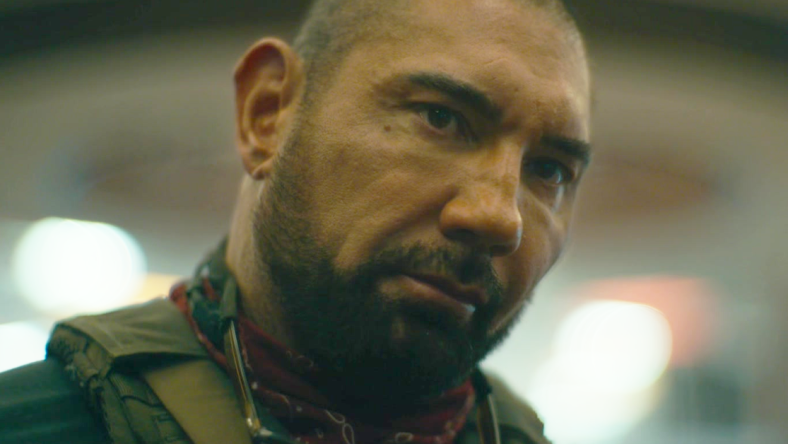 Scott (Dave Bautista) sees what the army has planned for Las Vegas in Army of the Dead (2021), Netflix