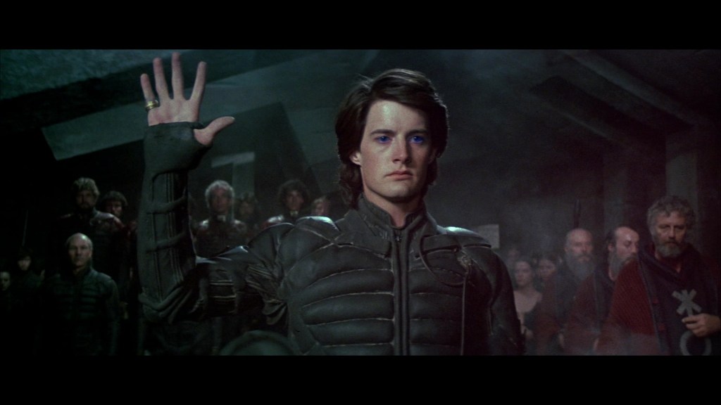 Paul Atreides (Kyle MacLachlan) embraces his role as the leader of the Fremen in Dune (1984), Universal Pictures