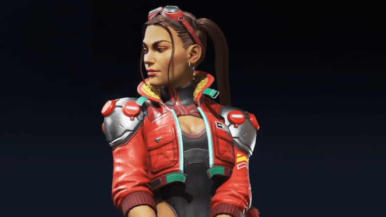 Loba (Fryda Wolff) in her Battle Pass "Cherry Bomb" skin in Apex Legends (2019), Electronic Arts