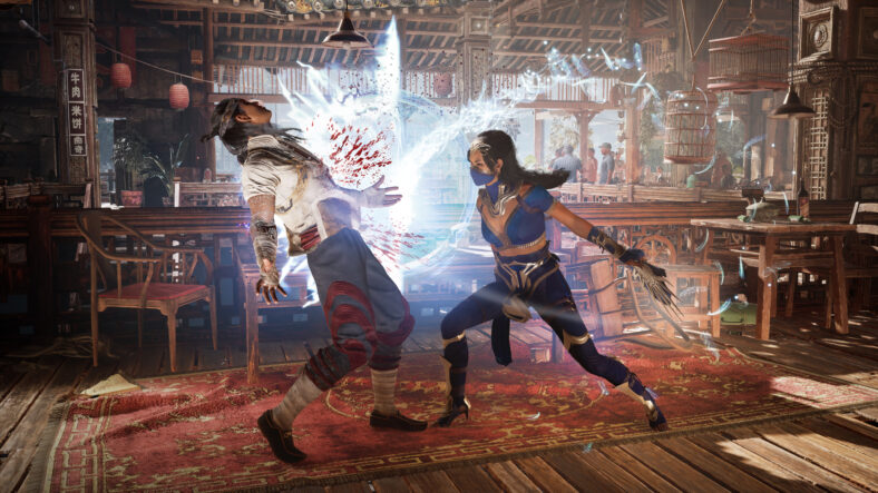 Kitana (Kari Wahlgren) puts her bladed fans to work against Liu Kang (Matt Yang King) in Mortal Kombat 1 (2023), Warner Bros. Games