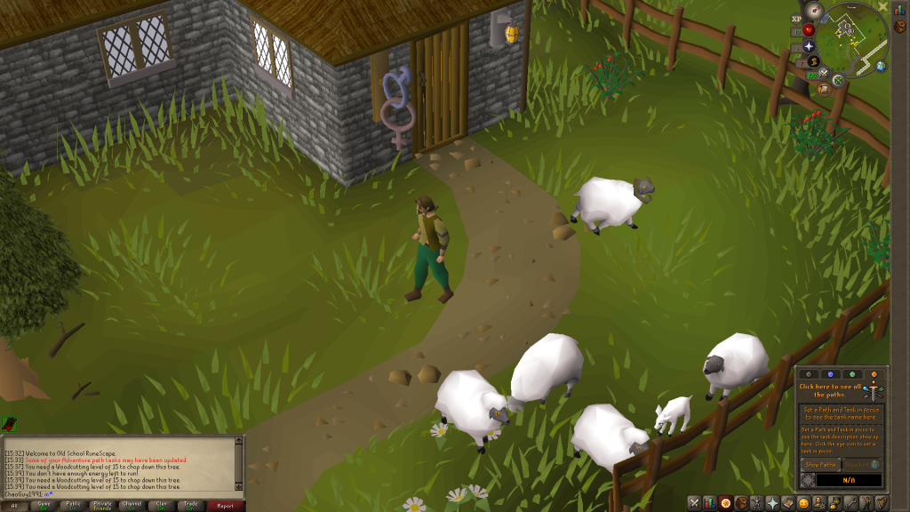 The player approaches the Makeover Mage's house in Old School Runescape (2013), Jagex