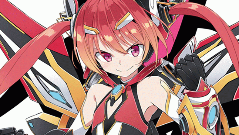 Twin-Tail Red suits up for battle on Ayumu Kasuga's title page illustration to Gonna be the Twin-Tail!! Vol. 16 (2023), Shogakukan