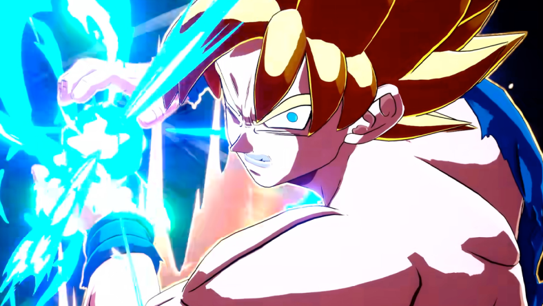 Goku (Masako Nozawa) prepares to unleash a Kamehameha in DRAGON BALL: Sparking! ZERO (2024), Bandai Namco