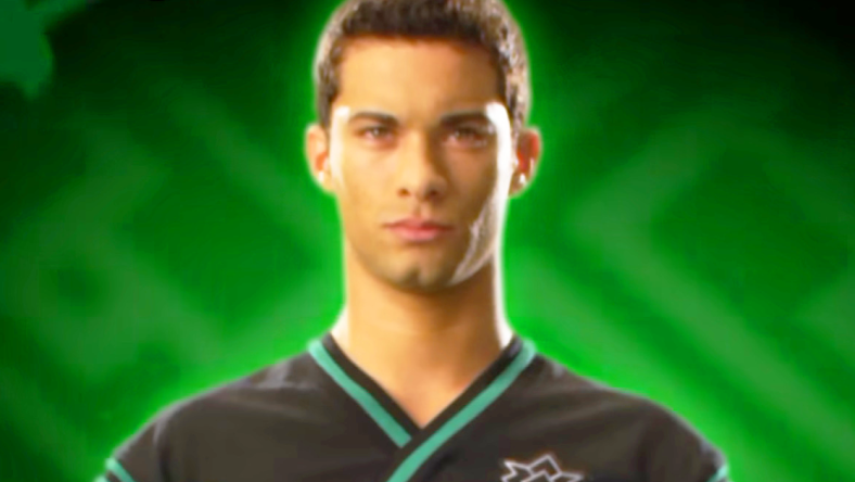 Mike (Hector David Jr.) suits up as the Green Samurai Ranger in Power Rangers Samurai Episode 1 "Super Samurai" (2011), Nickelodeon