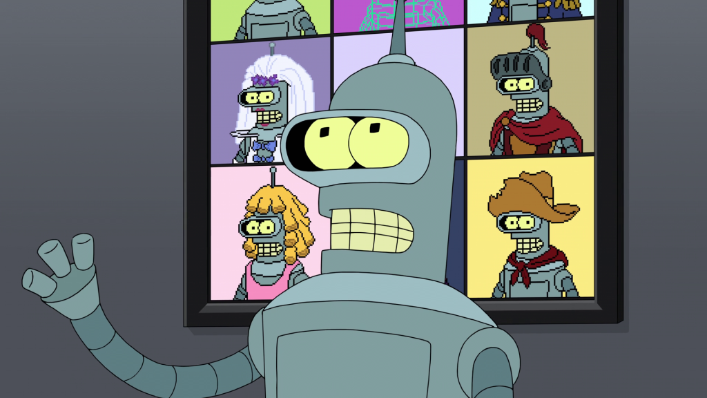 Bender (John DiMaggio) learns his lesson about NFTs in Futurama Season 12 Episode 1 "The One Amigo" (2024), Hulu