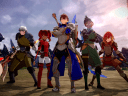 Each of the game's classes stand before a sunset, Foe Breaker, Spell Weaver, Blade Warden, Keen Strider, and Twin Striker in Blue Protocol (2023), Amazon Games