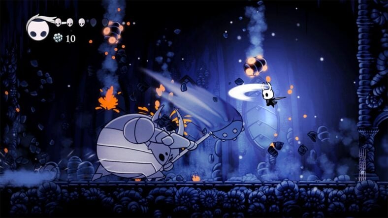 The Knight faces off against a False Knight in Hollow Knight (2017), Team Cherry