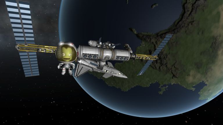 A Kerbal is happy to be in orbit in Kerbal Space Program (2015), Private Division