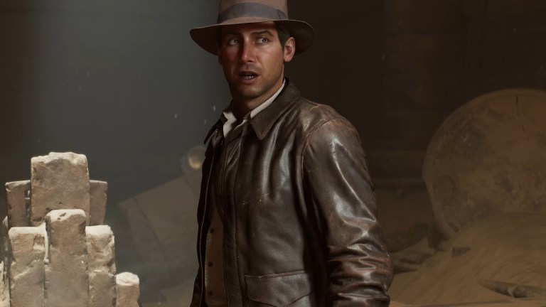 Indiana Jones (Troy Baker) senses something is off in Indiana Jones and the Great Circle (2024), MachineGames