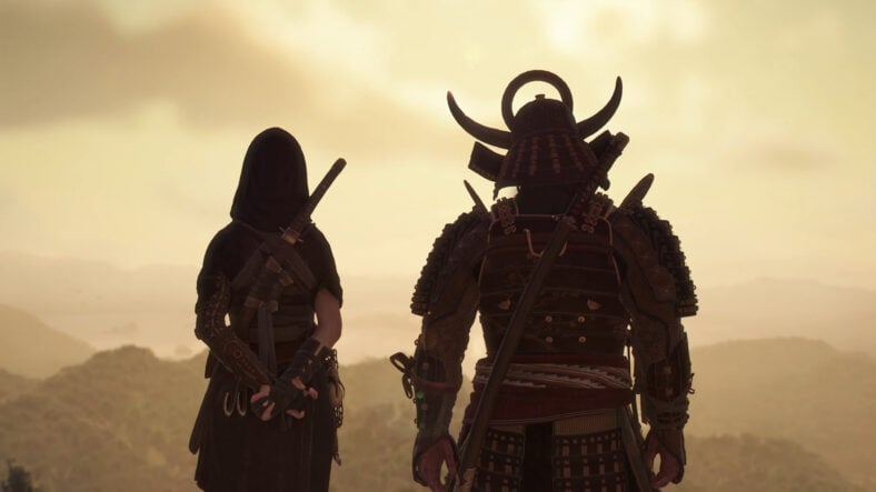 Yasuke (Tongayi Chirisa) and Naoe (MASUMI) look to the future in Assassin's Creed Shadows (2025), Ubisoft