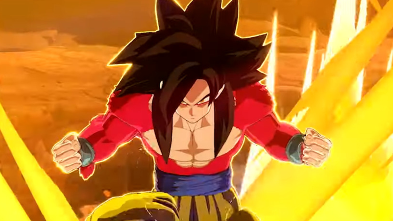 Goku (Masako Nozawa) achieves his Super Saiyan 4 form in DRAGON BALL: Sparking! ZERO (2024), Bandai Namco