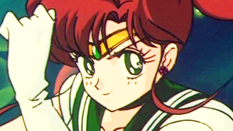 Sailor Jupiter (Emi Shinohara) suits up in Sailor Moon Season 1 Episode 26 'Bring a Smile to Naru's Face! Usagi's Friendship' (1992), Toei Animation