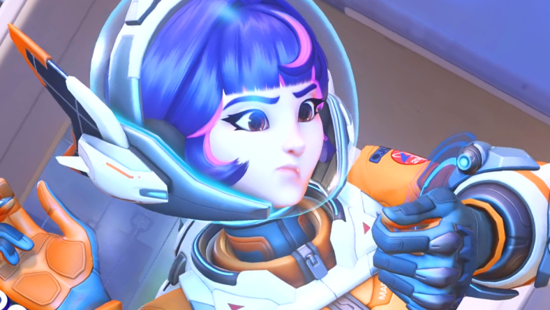 Juno (Xanthe Huynh) checks the status of her Orbital Ray in Overwatch 2 (2022), Activision Blizzard