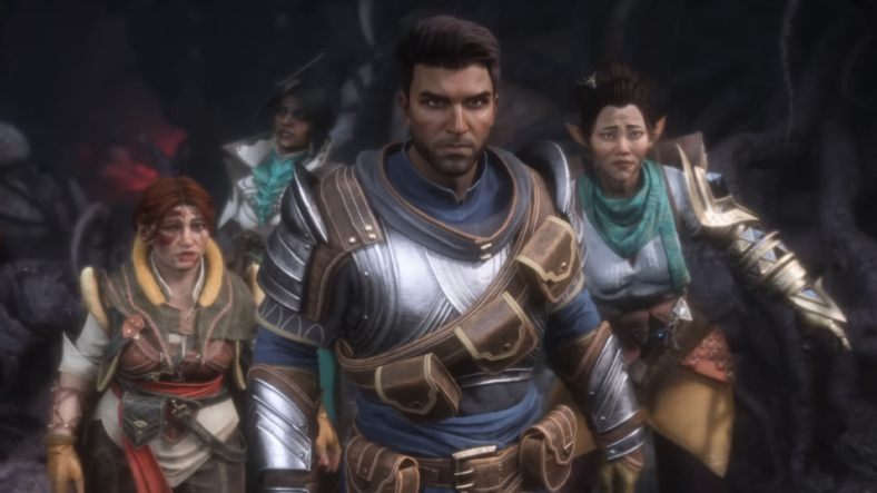 The Inquisitor leads his team into battle against Solas (Gareth David-Lloyd) in Dragon Age: The Veilguard (2024), BioWare