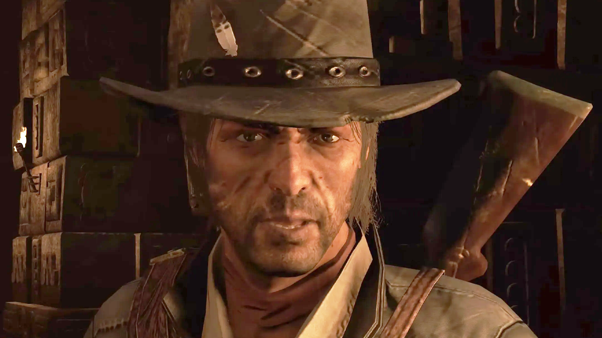 John Marston (Rob Wiethoff) discovers the source of the zombie outbreak in Red Dead Redemption: Undead Nightmare (2010),