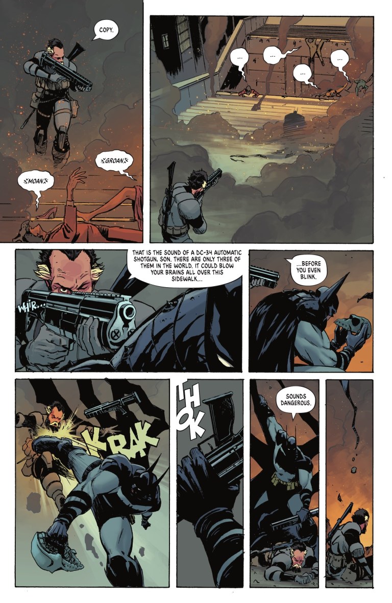 Bruce Wayne and Alfred Pennyworth come face-to-face for the first time in Absolute Batman Vol. 1 #1 "The Zoo, Part One of Five" (2024), DC. Words by Scott Snyder, art by Nick Dragotta, Frank Martin, and Clayton Cowles.