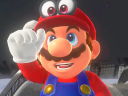 Mario (Charles Martinet) teams up with Cappy (Shohei Komatsu) in Super Mario Odyssey (2017), Nintendo