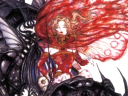 Terra rides a Magitek Armour unit in Final Fantasy VI Advance (2007), Square Enix. Art by Yoshitaka Amano.