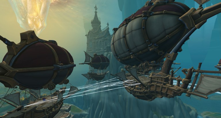 Airships fire upon one another in World of Warcraft: The War Within (2024), Blizzard Entertainment