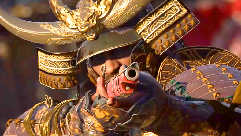 Yasuke (TBA) draws his rifle in Assassin's Creed Shadows (2024), Ubisoft