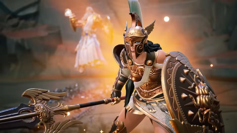 Athena (TBA) stands in defense of Zeus (TBA) in SMITE 2 (2025), Hi-Rez Studios