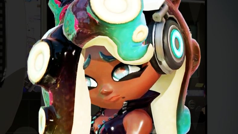 Marina (Alice Peralta) is unsure whether to laugh at or make an official complaint about Pearl's (Rina Itou) latest joke in Splatoon 2 (2017), Nintendo