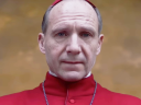 Cardinal Lawrence (Ralph Fiennes) prepares to deliver a speech in Conclave (2024), Focus Features