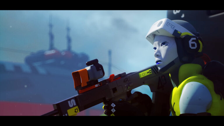 A Runner readies their rifle in Marathon (2024), Bungie