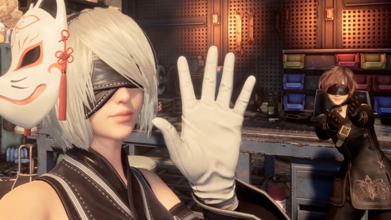 Eve (Asami Seto) and Lily (Misato Matsuoka) show off their NieR: Automata cosplays in Stellar Blade (2024), Shift Up