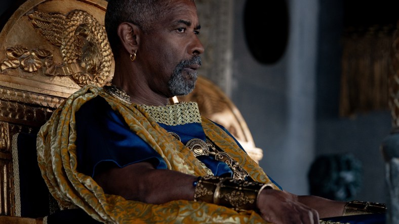 Denzel Washington plays Macrinus in Gladiator II from Paramount Pictures.